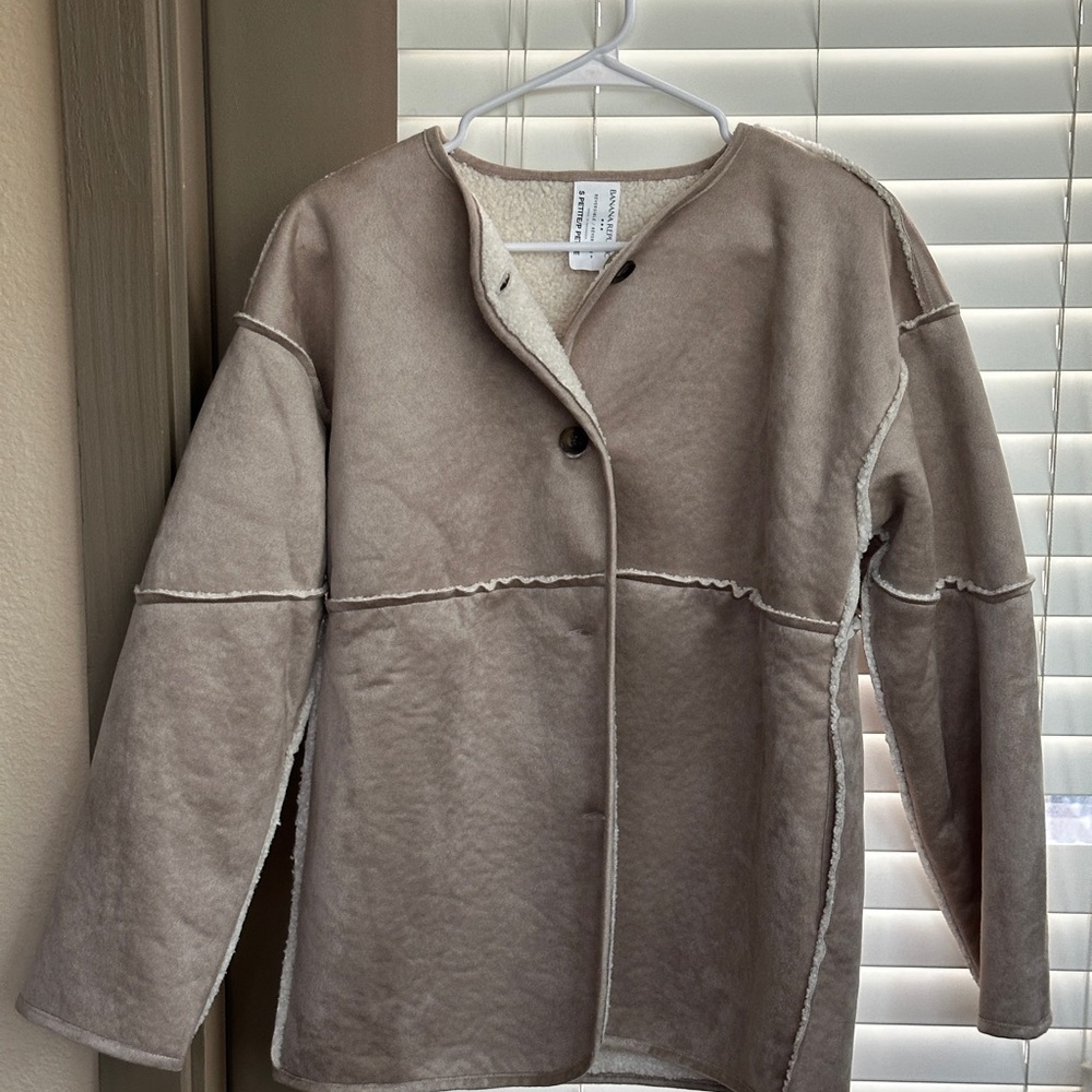 Banana Republic Factory Cream Teddy Jacket